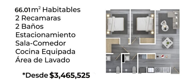 Plantas Tipo 2 - 61.01 m2 